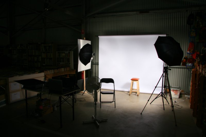 Studio Stall with strobes going off